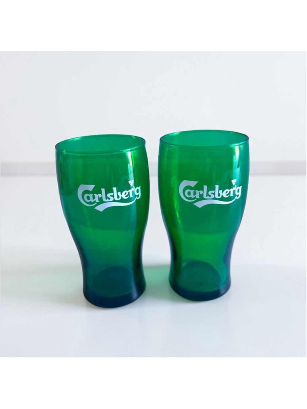 Carlsberg Green Beer Pint Glasses Set of 2 Barware